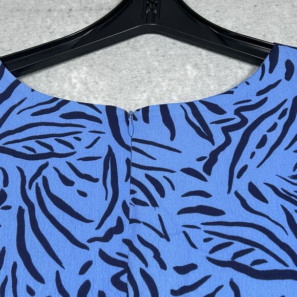 Eliza J Dress 20W Periwinkle Blue Animal Print Zebra Stripe Ruffle Sleeve Dress - Picture 10 of 13